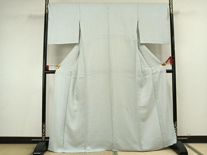 平和屋着物▽上質な色無地　単衣　月白色　正絹　逸品　AAAU8551fy