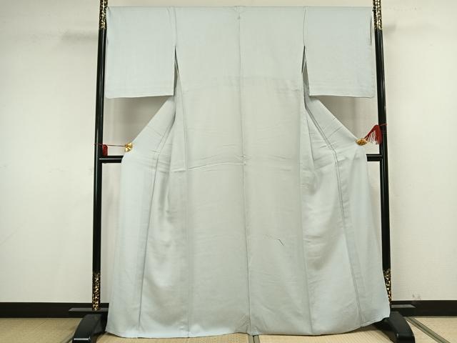 平和屋着物▽上質な色無地　単衣　月白色　正絹　逸品　AAAU8551fy