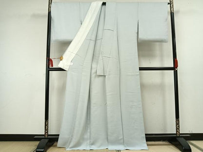 平和屋着物▽上質な色無地　単衣　月白色　正絹　逸品　AAAU8551fy