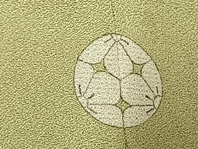 平和屋着物▽上質な色無地 単衣 若葉色 銀通し地 正絹 逸品 AAAU8553fy