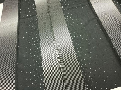 平和屋着物▽小紋　単衣　横縞　洗える着物　AAAU8556fy