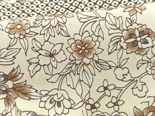 平和屋着物▽森英恵・HANAE MORI　小紋　単衣　横段草花文　やまと誂製　洗える着物　AAAU8557fy
