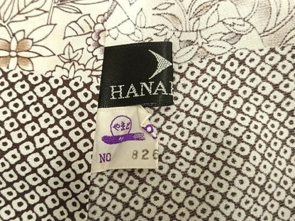 平和屋着物▽森英恵・HANAE MORI　小紋　単衣　横段草花文　やまと誂製　洗える着物　AAAU8557fy