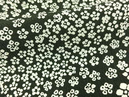 平和屋着物▽小紋 単衣 花尽くし 黒地 洗える着物 AAAU8565fy