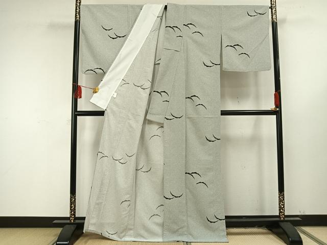 平和屋着物▽小紋 単衣 雪芝文 洗える着物 AAAU8566fy