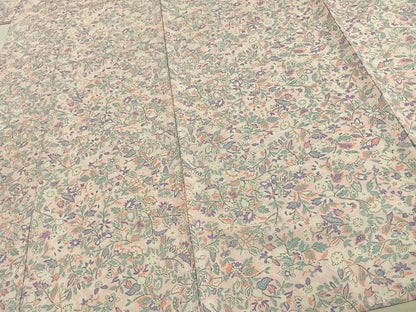 平和屋着物▽小紋 単衣 草花文 洗える着物 AAAU8570fy
