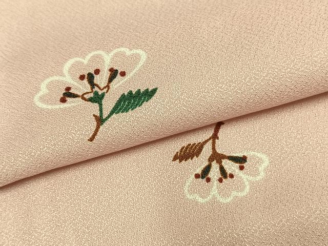 平和屋着物▽小紋 単衣 草花文 洗える着物 AAAU8573fy