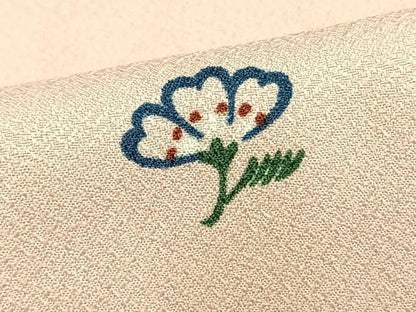 平和屋着物▽小紋 単衣 草花文 洗える着物 AAAU8573fy