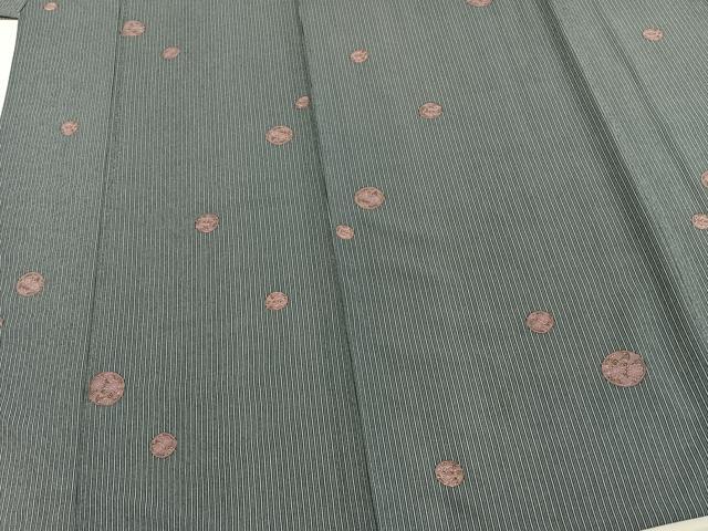 平和屋着物▽小紋　単衣　花丸文　やまと誂製　洗える着物　AAAU8574fy