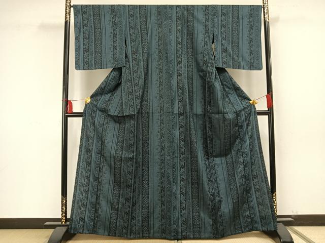 平和屋着物▽小紋 単衣 草花文 洗える着物 AAAU8579fy