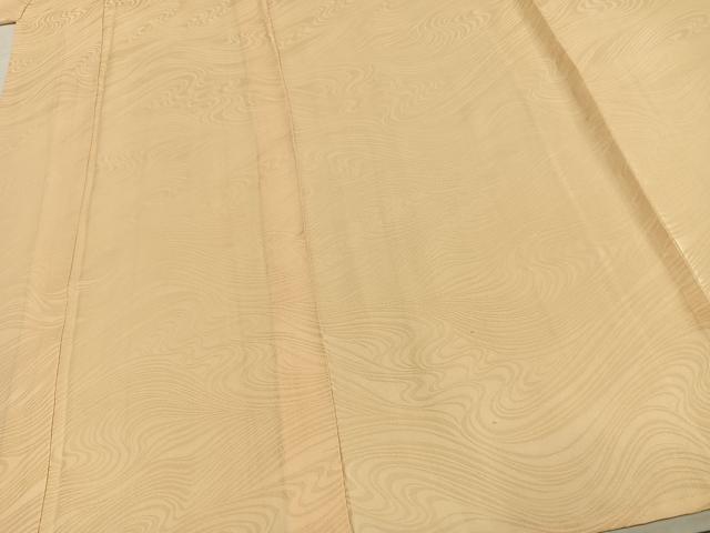 平和屋着物▽上質な色無地 単衣 流水地紋 蜂蜜色 正絹 逸品 AAAU8582fy