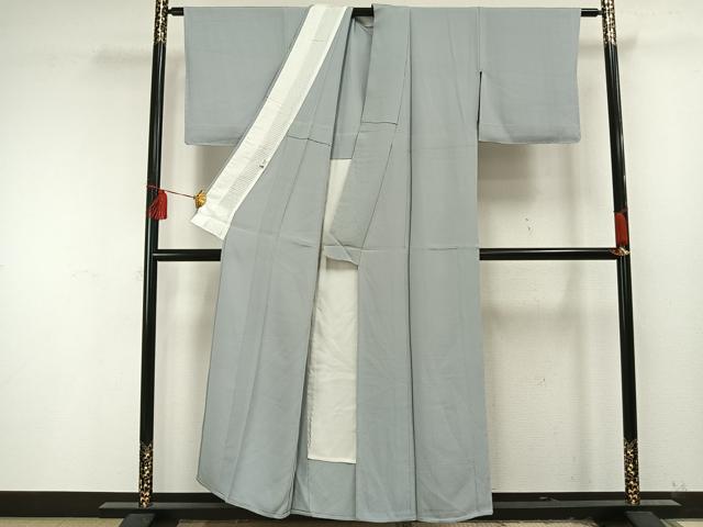 平和屋着物▽上質な色無地　単衣　月白色　正絹　逸品　未使用　AAAU8583fy
