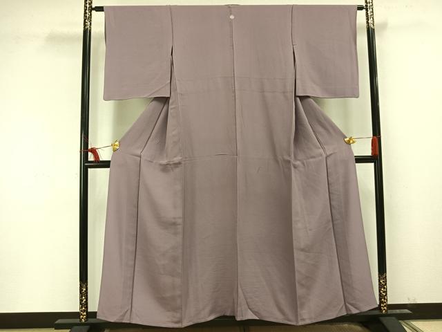 平和屋着物▽上質な色無地　単衣　浅紫色　正絹　逸品　AAAU8584fy