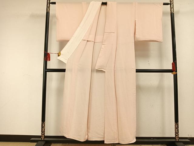 平和屋着物▽上質な色無地　単衣　薄卵色　鬼しぼ縮緬　正絹　逸品　AAAU8585fy 平和屋着物▽上質な色無地 単衣 薄卵色 鬼しぼ縮緬 正絹