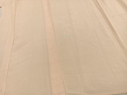 平和屋着物▽上質な色無地 単衣 薄卵色 鬼しぼ縮緬 正絹 逸品 AAAU8585fy