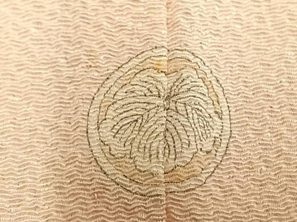 平和屋着物▽上質な色無地 単衣 薄卵色 鬼しぼ縮緬 正絹 逸品 AAAU8585fy