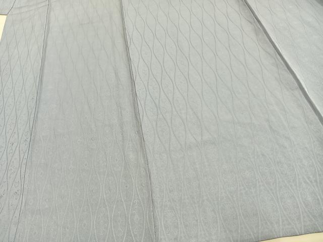 平和屋着物▽上質な色無地　単衣　立涌文　水色　正絹　逸品　未使用　AAAU8590fy
