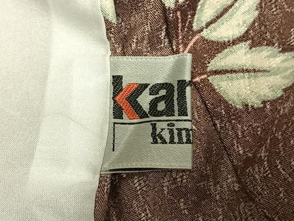 平和屋着物▽世界的ファッションデザイナー 山本寛斎 kansaiブランド 小紋 単衣 枝葉文 洗える着物 AAAU8593fy
