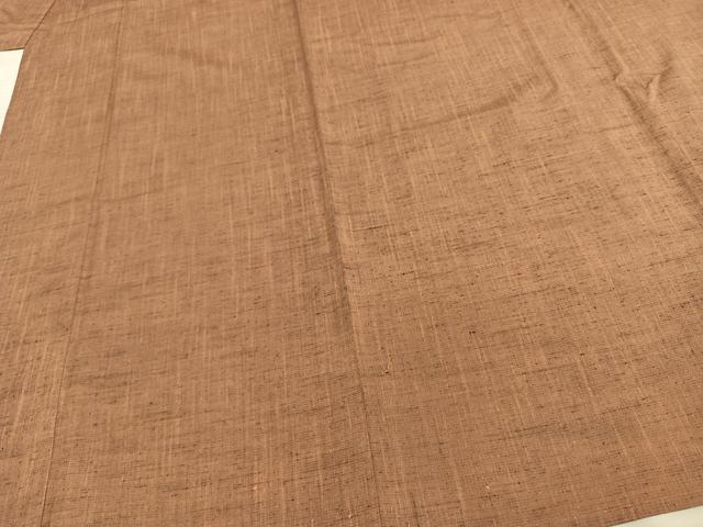 平和屋着物▽上質な紬　単衣　霞文　正絹　逸品　AAAU8596fy
