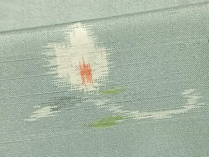平和屋着物▽上質な紬 単衣 草花文 正絹 逸品 AAAU8601fy