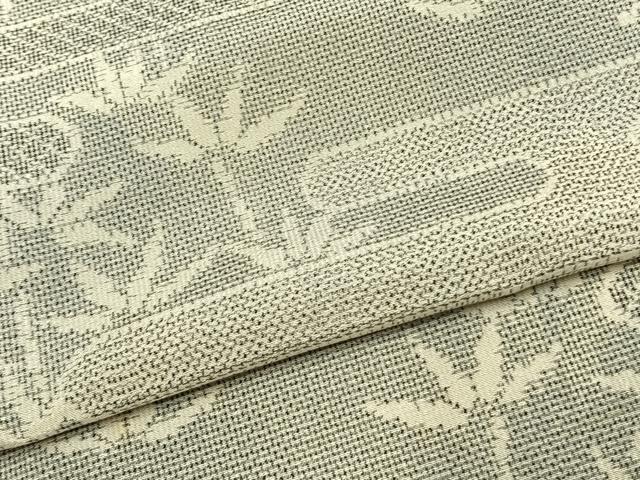 平和屋着物▽本場大島紬 薩摩結城 単衣 エ霞笹竹文 正絹 逸品 AAAU8602fy