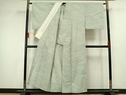 平和屋着物▽上質な紬 単衣 幾何学文様 正絹 逸品 AAAU8604fy