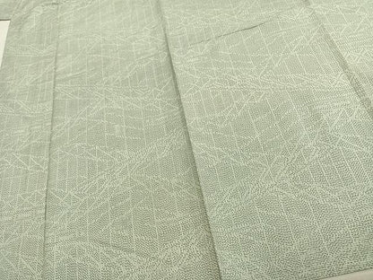 平和屋着物▽上質な紬 単衣 幾何学文様 正絹 逸品 AAAU8604fy