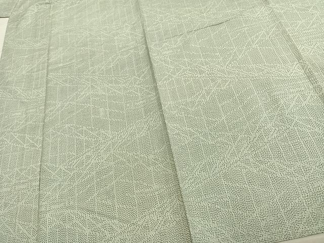平和屋着物▽上質な紬 単衣 幾何学文様 正絹 逸品 AAAU8604fy
