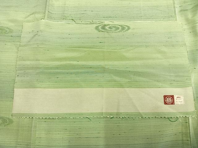 平和屋着物▽西陣 紬 単衣 流水文 反端付き 正絹 逸品 AAAU8609fy