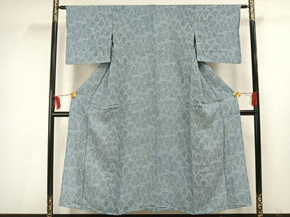 平和屋着物▽上質な小紋 単衣 樹林文 正絹 逸品 AAAU8610fy