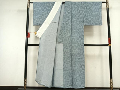 平和屋着物▽上質な小紋 単衣 樹林文 正絹 逸品 AAAU8610fy