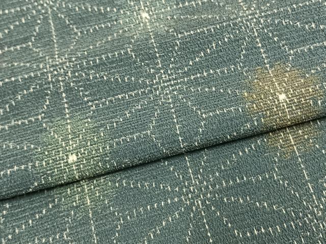 平和屋着物▽お召 単衣 麻の葉文様 正絹 逸品 AAAU8615fy