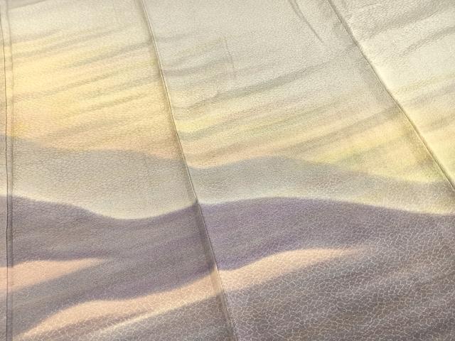 平和屋着物▽訪問着 単衣 霞文 正絹 逸品 AAAU8618fy