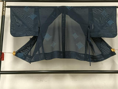 平和屋着物▽道中着 スリーシーズン 春夏秋 塵除け 菱文 正絹 逸品 AAAU8619fy