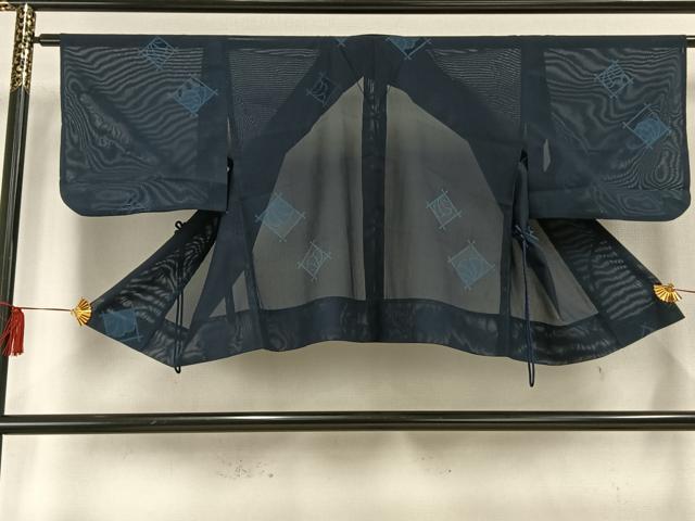 平和屋着物▽道中着 スリーシーズン 春夏秋 塵除け 菱文 正絹 逸品 AAAU8619fy