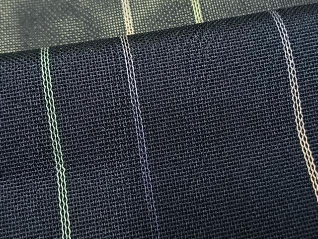 平和屋着物▽道行コート スリーシーズン 春夏秋 塵除け 縞 ロング丈 正絹 逸品 AAAU8623fy