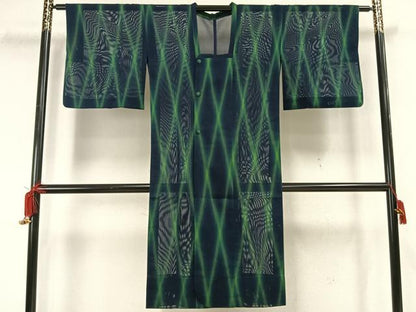 平和屋着物▽極上 道行コート スリーシーズン 春夏秋 塵除け 網目文 ロング丈 正絹 逸品 AAAU8624fy