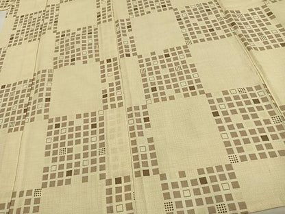 平和屋着物▽小紋 単衣 市松文様 洗える着物 AAAU8625fy