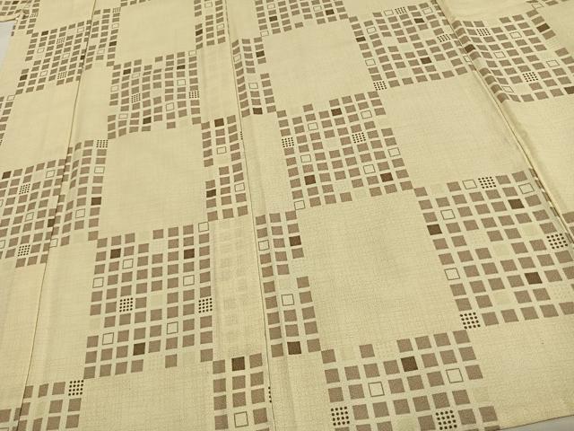 平和屋着物▽小紋 単衣 市松文様 洗える着物 AAAU8625fy