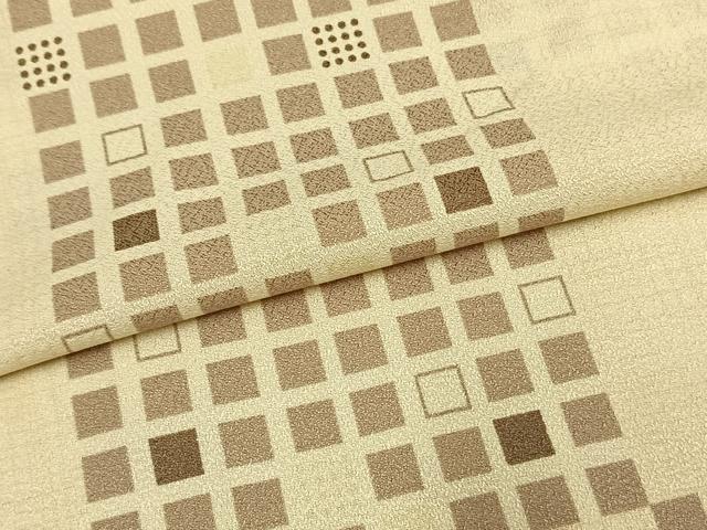 平和屋着物▽小紋 単衣 市松文様 洗える着物 AAAU8625fy