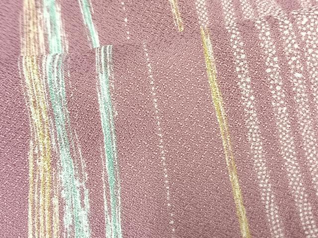 平和屋着物▽小紋 単衣 変わり縞 洗える着物 AAAU8629fy