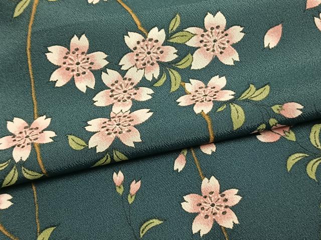 平和屋着物▽小紋 単衣 枝花文 洗える着物 AAAU8630fy