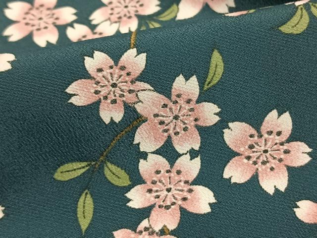 平和屋着物▽小紋 単衣 枝花文 洗える着物 AAAU8630fy