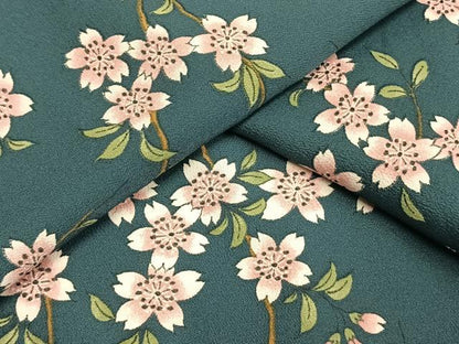 平和屋着物▽小紋 単衣 枝花文 洗える着物 AAAU8630fy