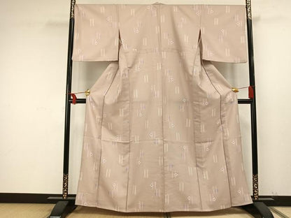 平和屋着物▽小紋 単衣 舞桜文 洗える着物 AAAU8631fy