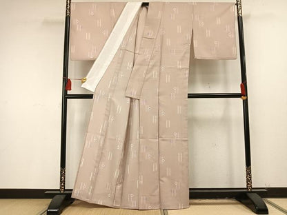 平和屋着物▽小紋 単衣 舞桜文 洗える着物 AAAU8631fy