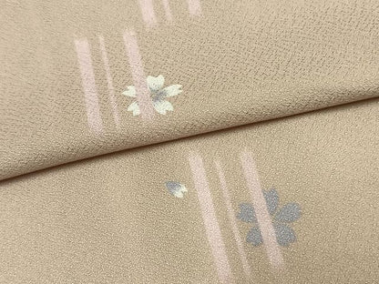 平和屋着物▽小紋 単衣 舞桜文 洗える着物 AAAU8631fy