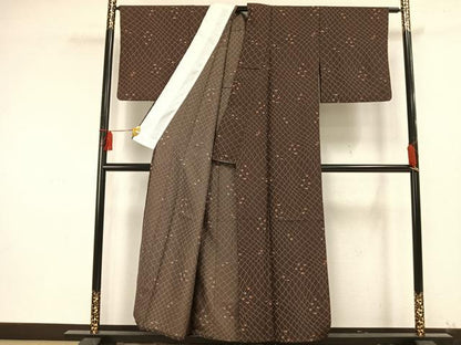 平和屋着物▽小紋 単衣 舞花文 洗える着物 AAAU8632fy