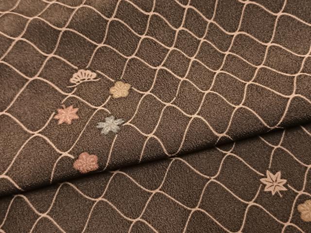 平和屋着物▽小紋 単衣 舞花文 洗える着物 AAAU8632fy
