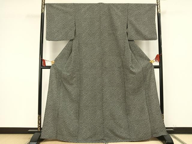 平和屋着物▽小紋　単衣　鹿の子文様　洗える着物　AAAU8636fy